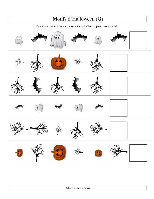 Images de Motifs d'Halloween avec Trois Particularités (forme, taille & rotation) (G)