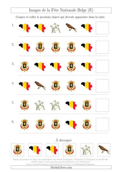 Images de la Fête Nationale Belge avec Une Seule Particularité (Forme) (E)