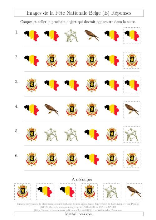 Images de la Fête Nationale Belge avec Une Seule Particularité (Forme) (E) page 2