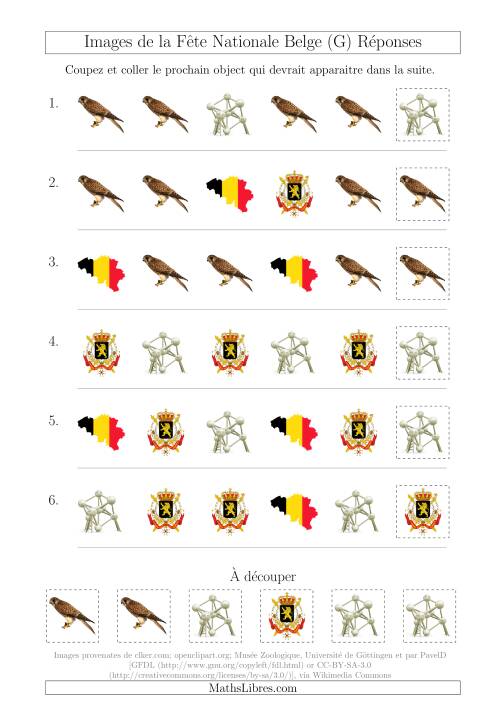Images de la Fête Nationale Belge avec Une Seule Particularité (Forme) (G) page 2