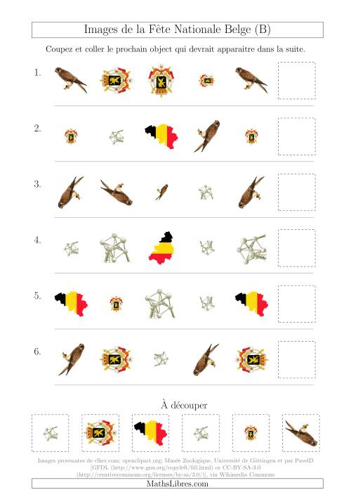 Images de la Fête Nationale Belge avec Trois Particularités (Forme, Taille & Rotation) (B)