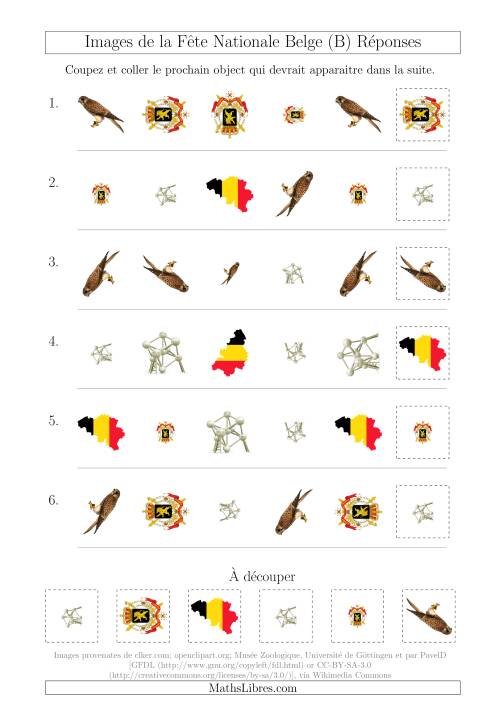 Images de la Fête Nationale Belge avec Trois Particularités (Forme, Taille & Rotation) (B) page 2