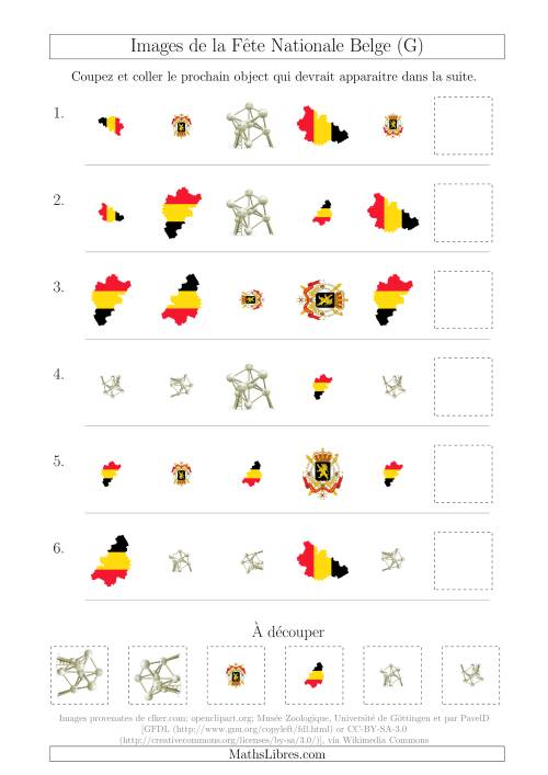 Images de la Fête Nationale Belge avec Trois Particularités (Forme, Taille & Rotation) (G)