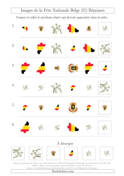 Images de la Fête Nationale Belge avec Trois Particularités (Forme, Taille & Rotation) (G) page 2