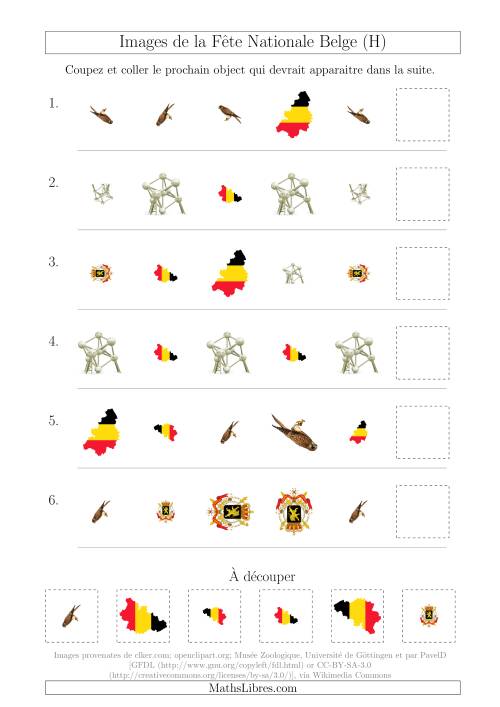 Images de la Fête Nationale Belge avec Trois Particularités (Forme, Taille & Rotation) (H)