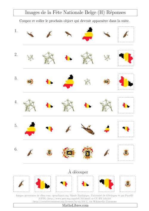 Images de la Fête Nationale Belge avec Trois Particularités (Forme, Taille & Rotation) (H) page 2