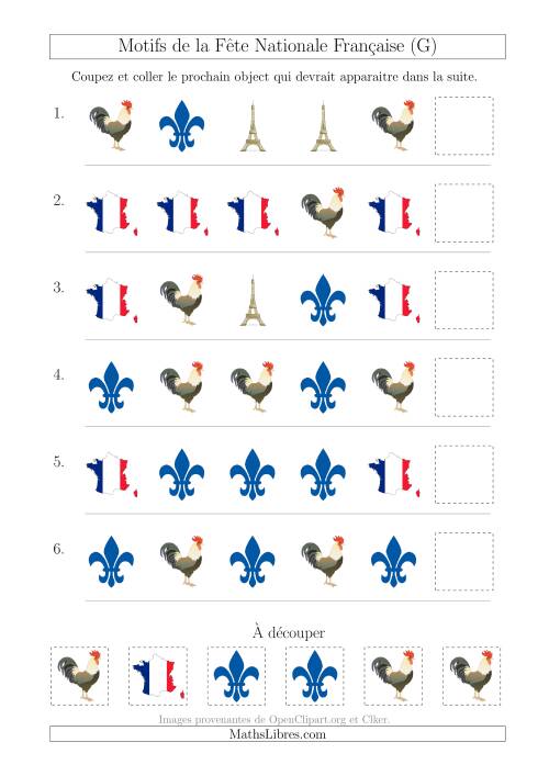 Images de la Fête Nationale Française avec Une Seule Particularité (Forme) (G)