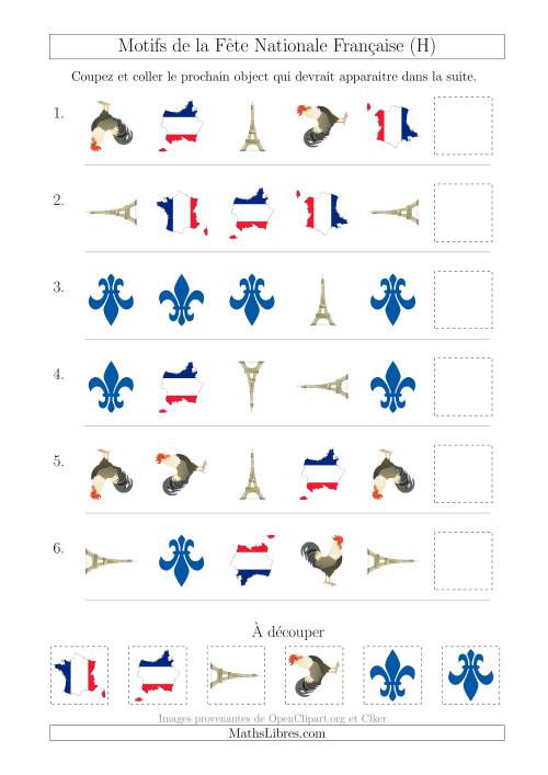 Images de la Fête Nationale Française avec Deux Particularités (Forme & Rotation) (H)