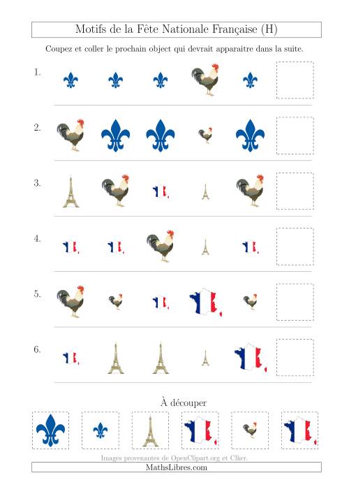 Images de la Fête Nationale Française avec Deux Particularités (Forme & Taille) (H)