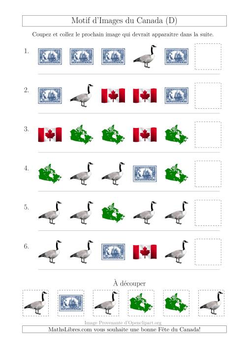 Motif d'Images du Canada avec Comme Attribut la Forme (D)