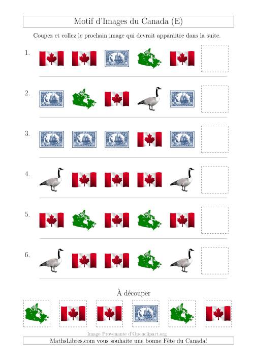 Motif d'Images du Canada avec Comme Attribut la Forme (E)