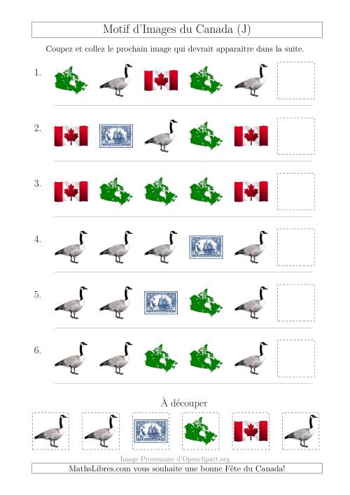 Motif d'Images du Canada avec Comme Attribut la Forme (J)
