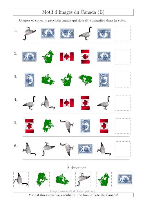 Motif d'Images du Canada avec Comme Attributs Forme et Rotation (B)