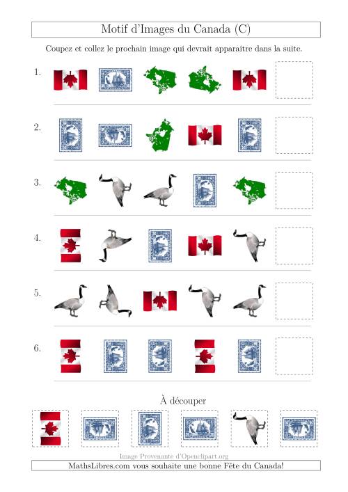 Motif d'Images du Canada avec Comme Attributs Forme et Rotation (C)