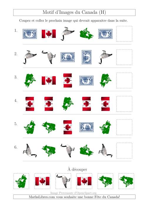 Motif d'Images du Canada avec Comme Attributs Forme et Rotation (H)