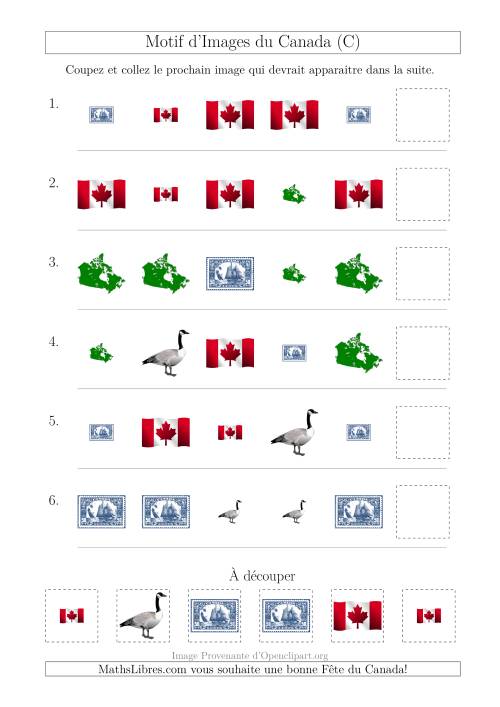 Motif d'Images du Canada avec Comme Attributs Forme et Taille (C)