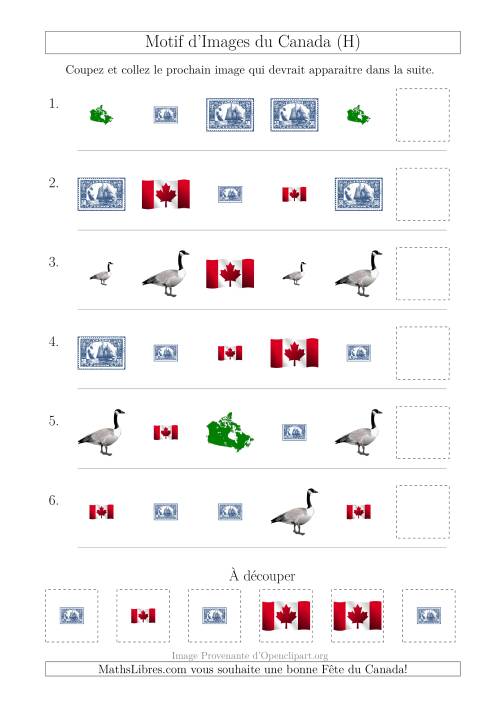Motif d'Images du Canada avec Comme Attributs Forme et Taille (H)