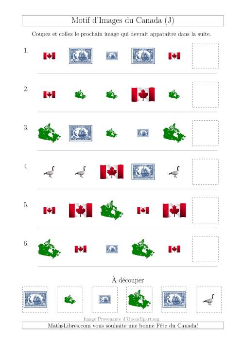 Motif d'Images du Canada avec Comme Attributs Forme et Taille (J)