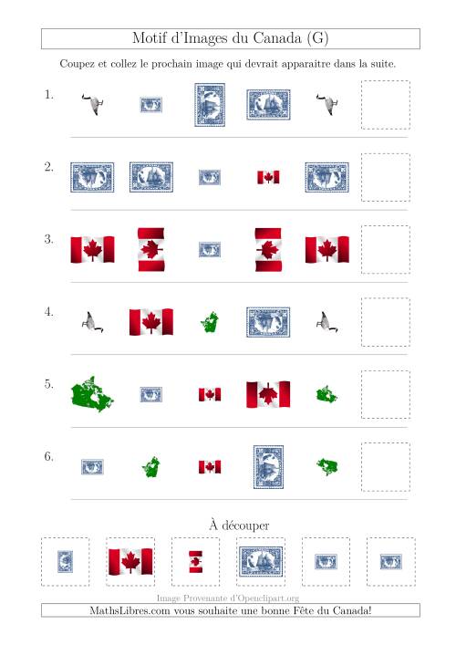 Motif d'Images du Canada avec Comme Attributs Forme, Taille et Rotation (G)