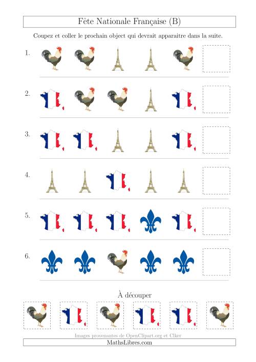 Images de la Fête Nationale Française avec Une Seule Particularité (Forme) (B)