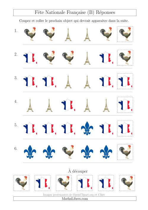 Images de la Fête Nationale Française avec Une Seule Particularité (Forme) (B) page 2