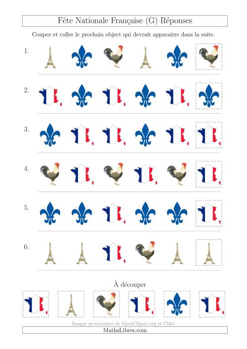 Images de la Fête Nationale Française avec Une Seule Particularité (Forme) (G) page 2