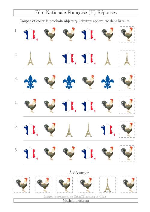 Images de la Fête Nationale Française avec Une Seule Particularité (Forme) (H) page 2