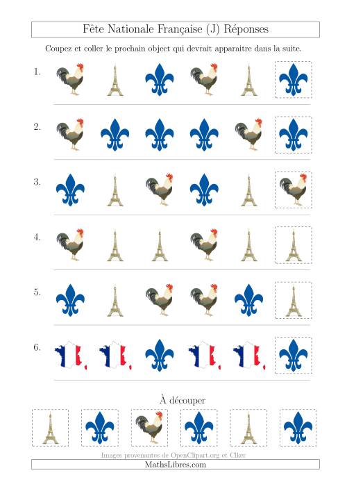 Images de la Fête Nationale Française avec Une Seule Particularité (Forme) (J) page 2