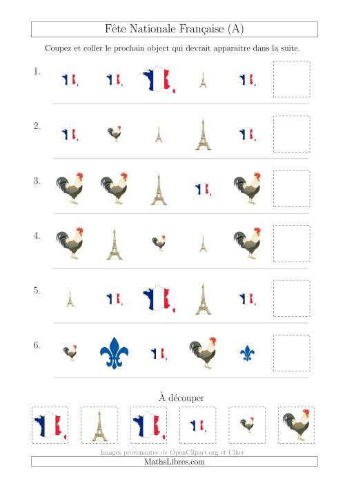 Images de la Fête Nationale Française avec Deux Particularités (Forme & Taille) (A)