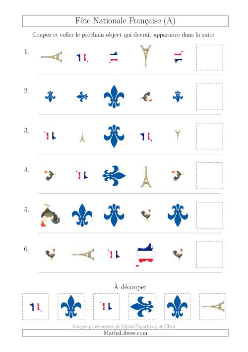 Images de la Fête Nationale Française avec Trois Particularités (Forme, Taille & Rotation) (A)