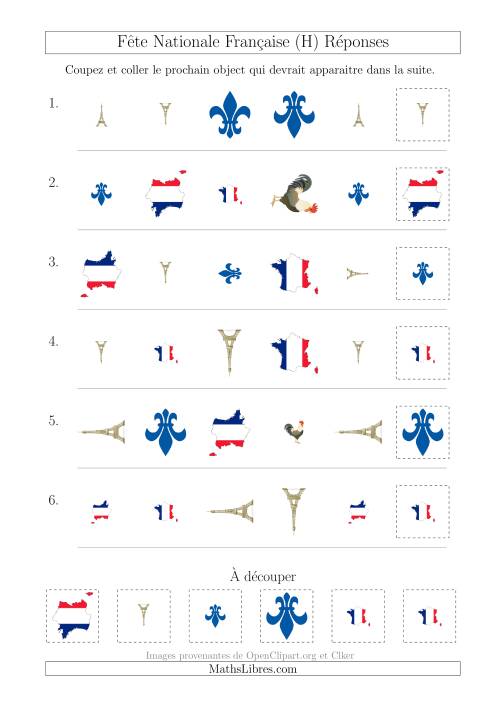 Images de la Fête Nationale Française avec Trois Particularités (Forme, Taille & Rotation) (H) page 2