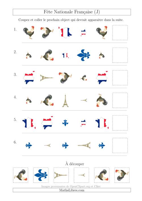 Images de la Fête Nationale Française avec Trois Particularités (Forme, Taille & Rotation) (J)