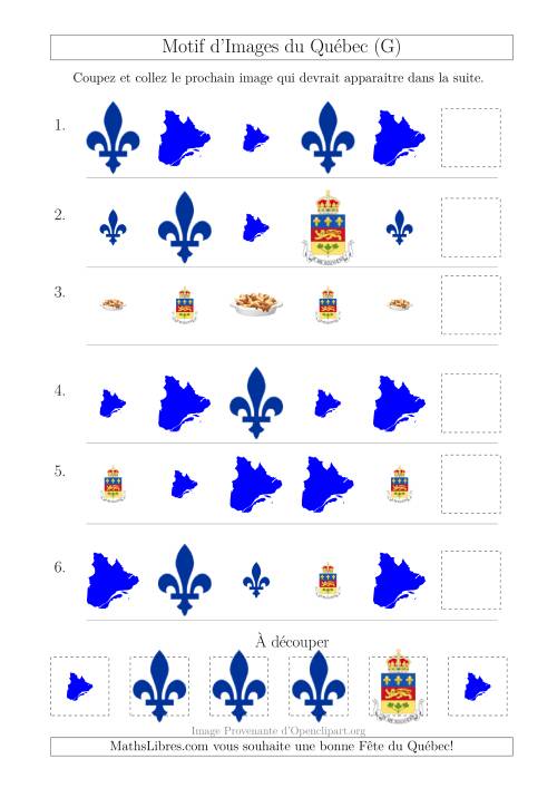 Motif d'Images du Québec avec Comme Attribut Forme et Taille (G)