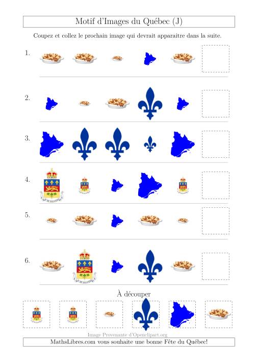 Motif d'Images du Québec avec Comme Attribut Forme et Taille (J)