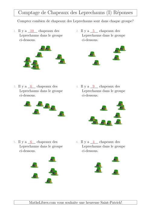 Comptage Jusqu'à 10 Chapeaux des Leprechauns Arrangés en Forme Dispersée (I) page 2