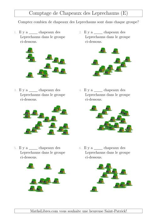 Comptage Jusqu'à 20 Chapeaux des Leprechauns Arrangés en Forme Dispersée (E)