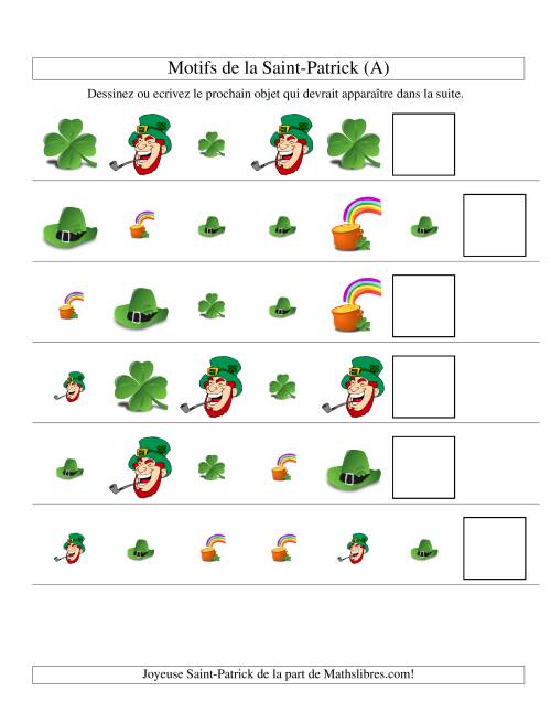 Motifs de la Saint Patrick avec Deux Particularités (forme & taille) (A)