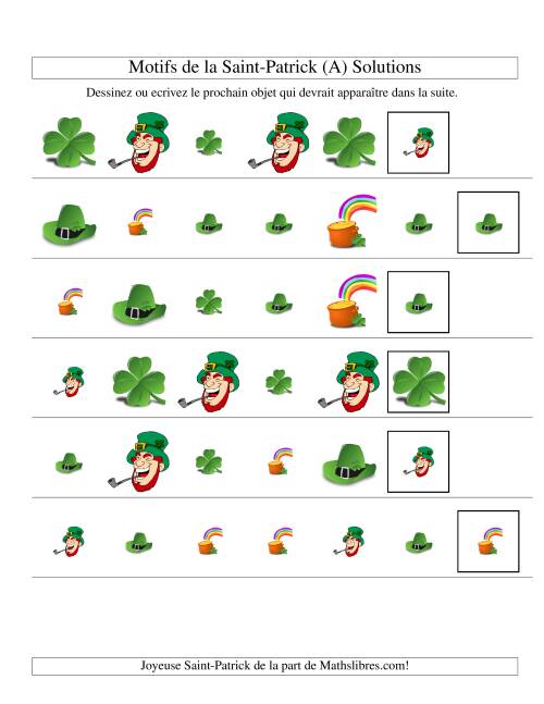 Motifs de la Saint Patrick avec Deux Particularités (forme & taille) (A) page 2
