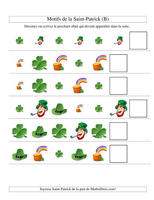Motifs de la Saint Patrick avec Deux Particularités (forme & taille) (B)