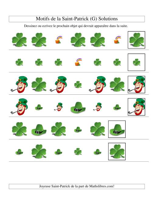 Motifs de la Saint Patrick avec Deux Particularités (forme & taille) (G) page 2