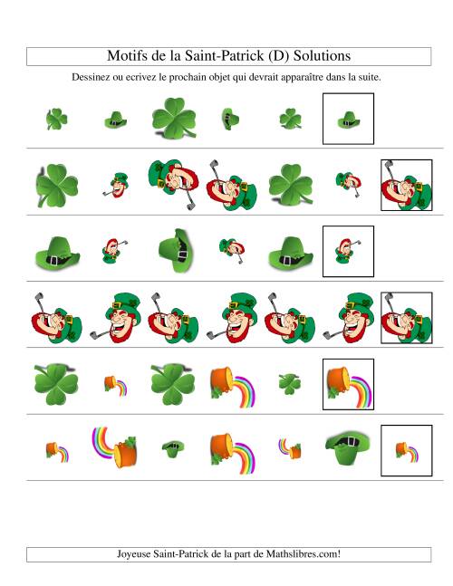 Motifs de la Saint Patrick avec Trois Particularités (forme, taille & forme) (D) page 2