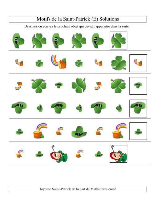 Motifs de la Saint Patrick avec Trois Particularités (forme, taille & forme) (E) page 2