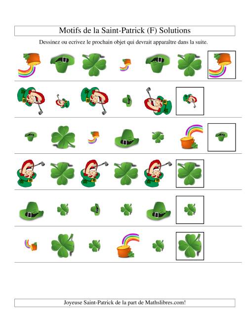 Motifs de la Saint Patrick avec Trois Particularités (forme, taille & forme) (F) page 2