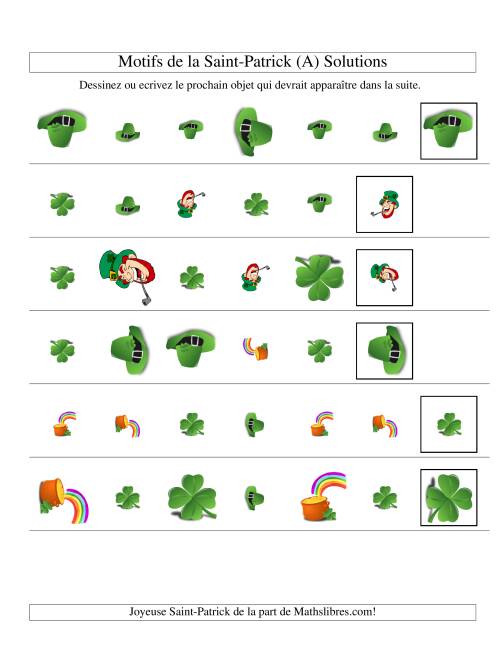 Motifs de la Saint Patrick avec Trois Particularités (forme, taille & forme) (Tout) page 2