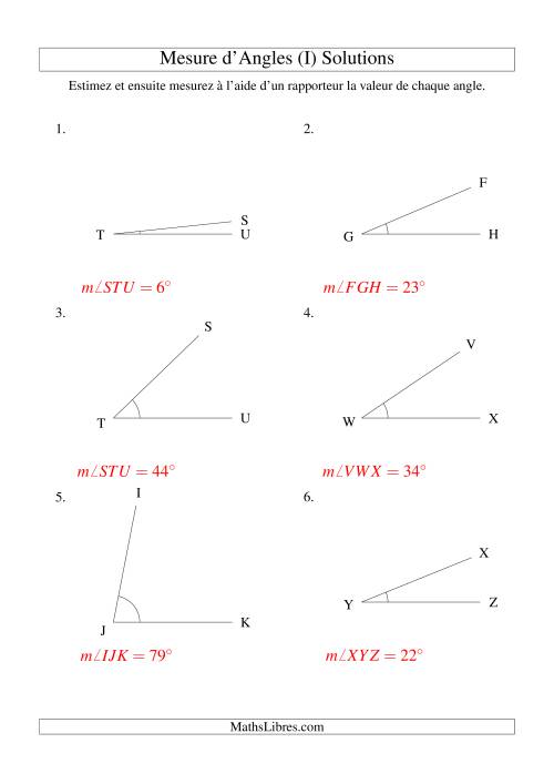 Mesure d'angles entre 0° et 90° (I) page 2