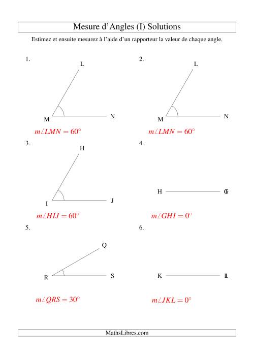 Mesure d'angles entre 0° et 90° (intervalles de 30°) (I) page 2
