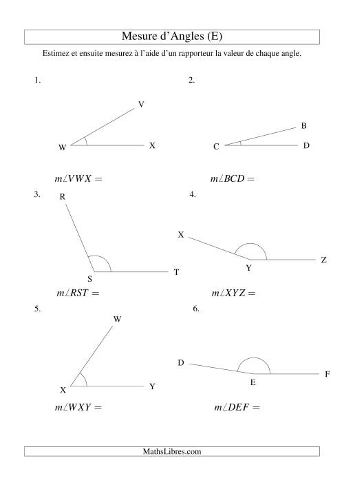 Mesure d'angles entre 0° et 180° (E)