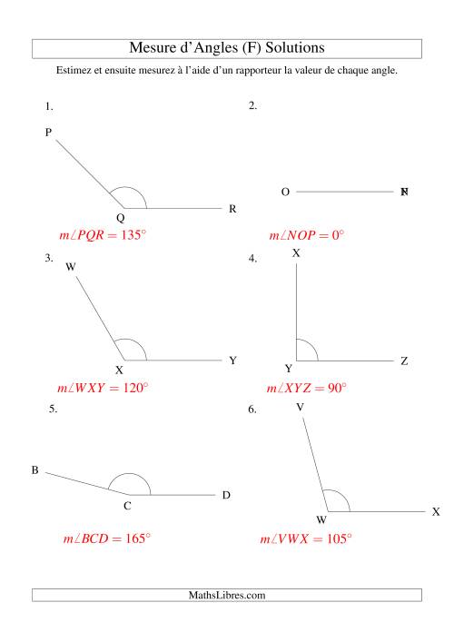 Mesure d'angles entre 0° et 180° (intervalles de 15°) (F) page 2