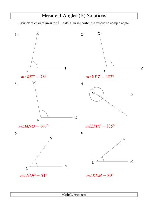 Mesure d'angles entre 0° et 360° (B) page 2