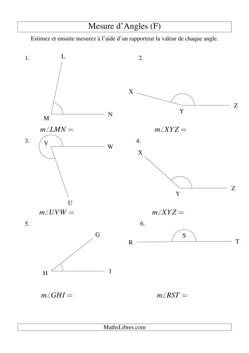Mesure d'angles entre 0° et 360° (F)